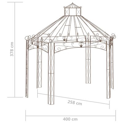 vidaXL Garden Pavilion Antique Brown 400x258x378 cm Iron