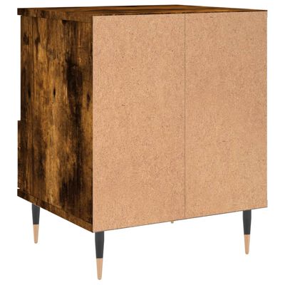 vidaXL Bedside Cabinet Smoked Oak 40x35x50 cm Engineered Wood