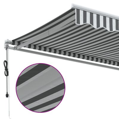 vidaXL Automatic Retractable Awning Anthracite&White 400x350 cm