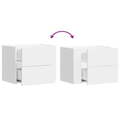 vidaXL Wall-mounted Bedside Cabinet White 45x30x35 cm