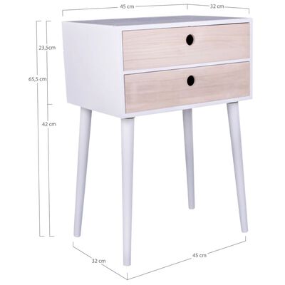 House Nordic Bedside Table Annelies White and Natural