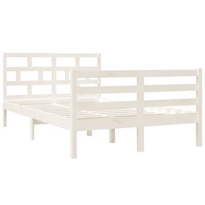 vidaXL Bed Frame without Mattress White Small Double Solid Wood