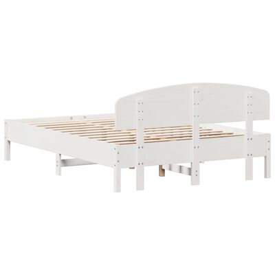 vidaXL Bed Frame without Mattress White 140x200 cm Solid Wood Pine