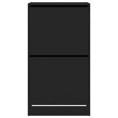 vidaXL Shoe Cabinet with 2 Flip-Drawers Black 60x42x108 cm