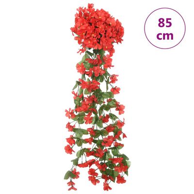 vidaXL Christmas Flower Garlands 3 pcs Red 85 cm