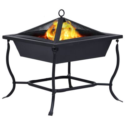 vidaXL Fire Pit Black 42x42x45 cm Steel