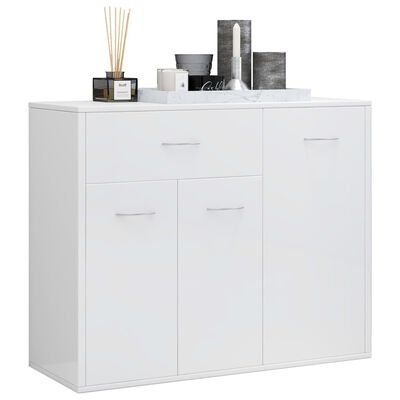 vidaXL Sideboard High Gloss White 88x30x70 cm Engineered Wood