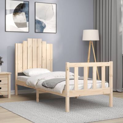 vidaXL Bed Frame without Mattress Small Single Solid Wood Pine