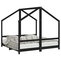 vidaXL Kids Bed Frame Black 2x(80x160) cm Solid Wood Pine