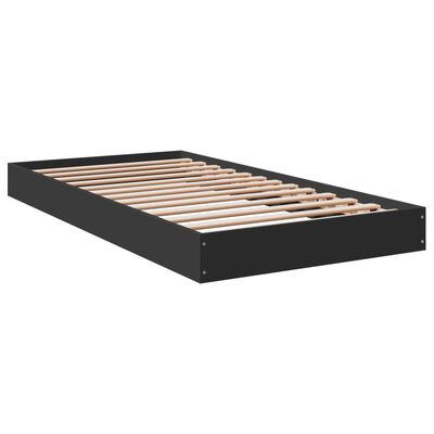 vidaXL Bed Frame without Mattress Black 100x200 cm Engineered Wood