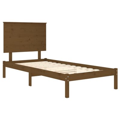 vidaXL Bed Frame without Mattress Honey Brown 75x190 cm Small Single Solid Wood