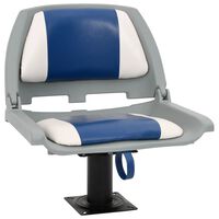 vidaXL 2 Piece Foldable Boat Seat Set Blue and White 48x51x41 cm