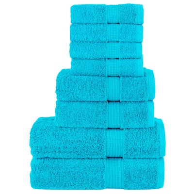 vidaXL 8 Piece Premium Towel Set SOLUND Turquoise 600 gsm