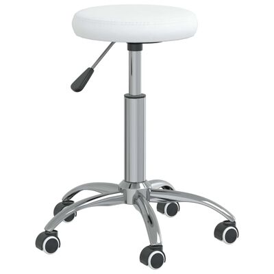 vidaXL Office Swivel Chair White Faux Leather