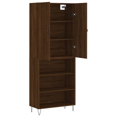 vidaXL Highboard Brown Oak 69.5x34x180 cm Engineered Wood