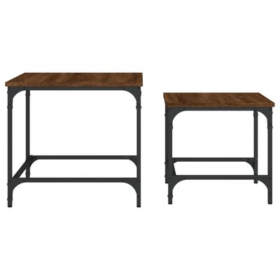 vidaXL Nesting Coffee Tables 2 pcs Brown Oak Engineered Wood