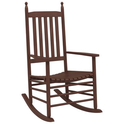 vidaXL Rocking Chairs 2pcs with Foldable Table Brown Solid Wood Poplar