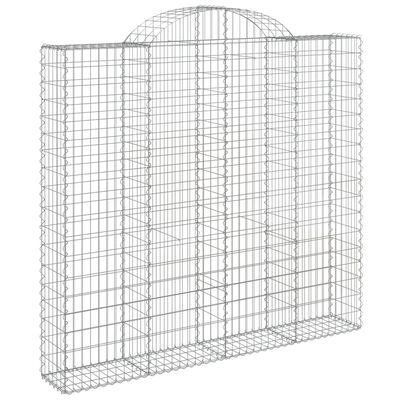 vidaXL Arched Gabion Baskets 4 pcs 200x30x180/200 cm Galvanised Iron