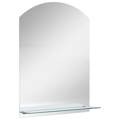 vidaXL Wall Mirror with Shelf 20x40 cm Tempered Glass