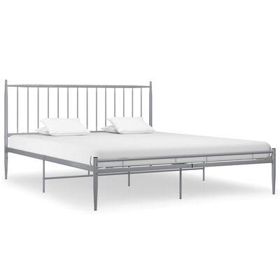 vidaXL Bed Frame without Mattress Grey Metal 200x200 cm