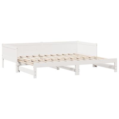 vidaXL Daybed with Trundle and Drawers without Mattress White 80x200 cm