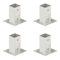 vidaXL Post Anchors 4 pcs Galvanised Metal 71 mm