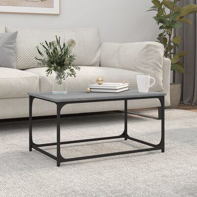 vidaXL Coffee Table Grey Sonoma 80x50x40 cm Engineered Wood and Iron