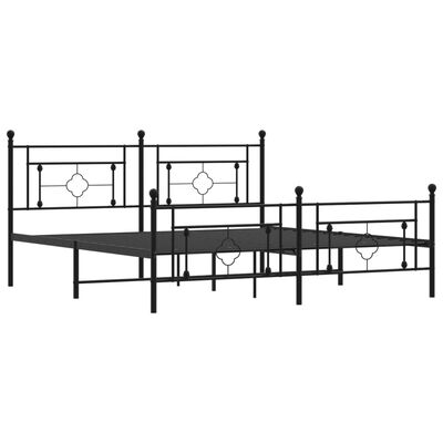 vidaXL Metal Bed Frame without Mattress with Footboard Black 183x213 cm