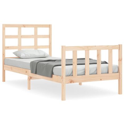 vidaXL Bed Frame without Mattress 90x190 cm Single Solid Wood Pine