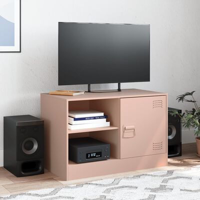 vidaXL TV Cabinet Pink 67x39x44 cm Steel