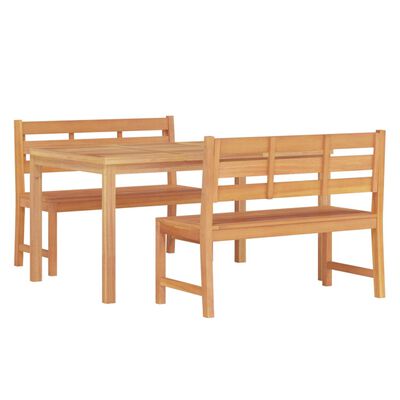 vidaXL 3 Piece Garden Dining Set Solid Wood Teak