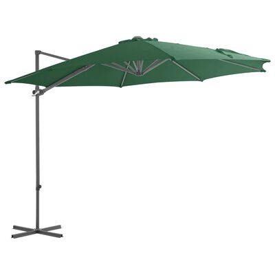 vidaXL Cantilever Garden Parasol with Steel Pole Green 300 cm