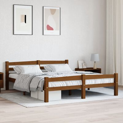 vidaXL Bed Frame without Mattress Honey Brown Solid Pinewood 160x200 cm