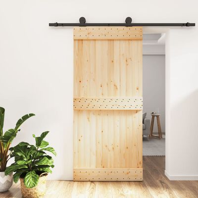 vidaXL Sliding Door with Hardware Set 95x210 cm Solid Wood Pine