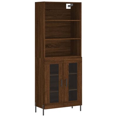 vidaXL Highboard Brown Oak 69.5x34x180 cm Engineered Wood