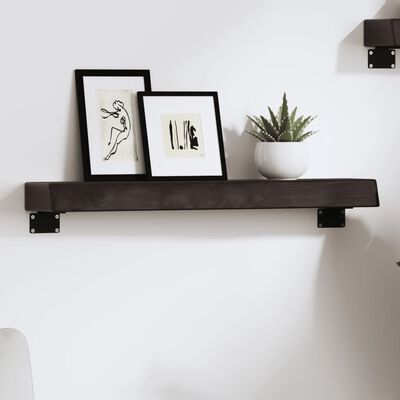 vidaXL Wall Shelf Dark Brown 60x10x6 cm Treated Solid Wood Oak