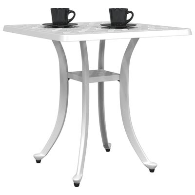 vidaXL Garden Table White 53x53x53 cm Cast Aluminium