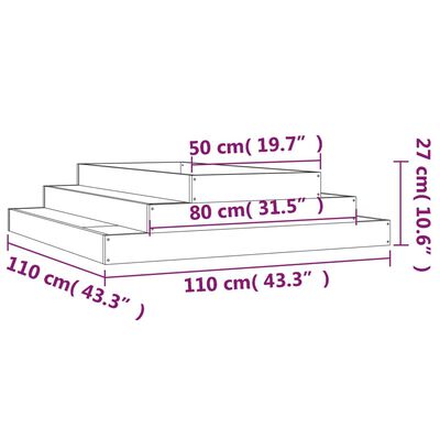 vidaXL Planter 110x110x27 cm Solid Wood Douglas