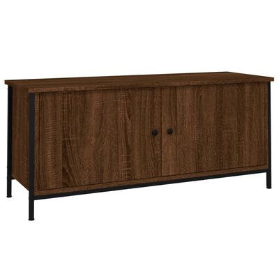 vidaXL TV Cabinet with Doors Brown Oak 102x35x45 cm Engineered Wood