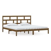 vidaXL Bed Frame without Mattress Honey Brown Solid Wood Pine 200x200 cm (810040+814217)