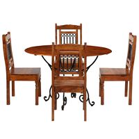 vidaXL Dining Table Set 5 Pieces Solid Acacia Wood