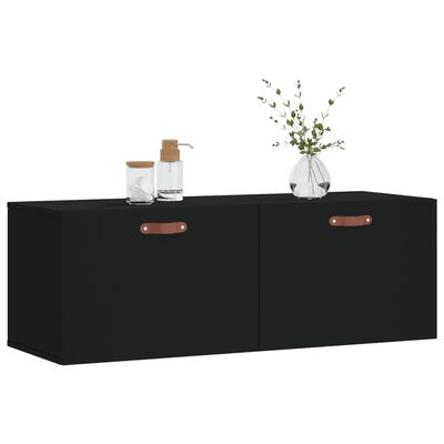 vidaXL Wall Cabinet Black 100x36.5x35 cm Engineered Wood