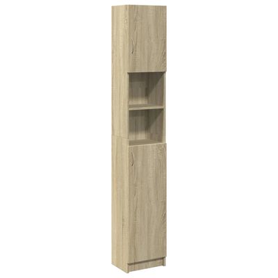 vidaXL Bathroom Cabinet Sonoma Oak 32x25.5x190 cm Engineered Wood