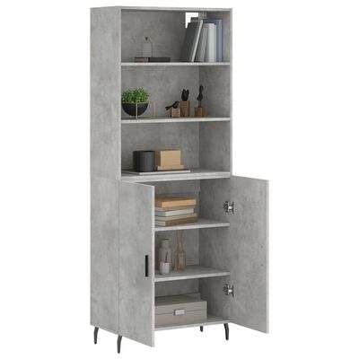 vidaXL Highboard Concrete Grey 69.5x34x180 cm Engineered Wood