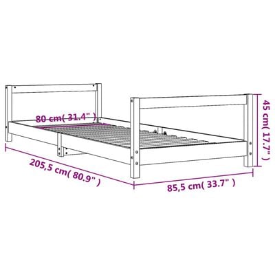 vidaXL Kids Bed Frame White 80x200 cm Solid Wood Pine