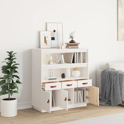 vidaXL Highboard White 100x40x108.5 cm Solid Wood Pine