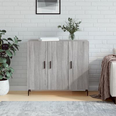 vidaXL Sideboard Grey Sonoma 90x34x80 cm Engineered Wood