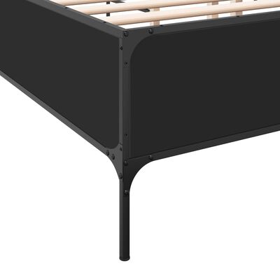 vidaXL Bed Frame Black 120x200 cm Engineered Wood and Metal