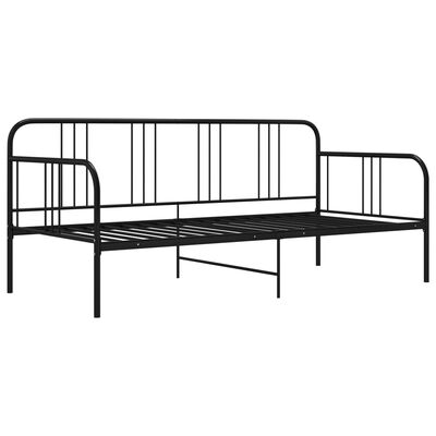 vidaXL Sofa Bed Frame without Mattress Black Metal 90x200 cm