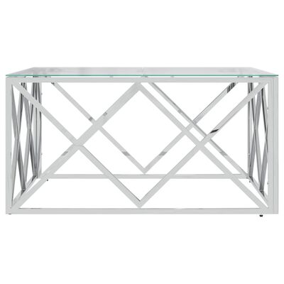 vidaXL Coffee Table 80x80x40 cm Stainless Steel and Glass